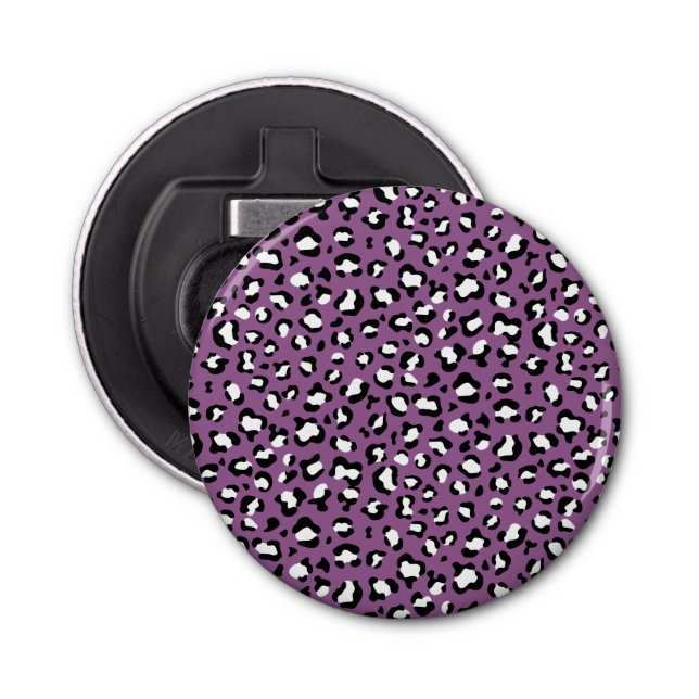 Leopard Pattern, Leopard Spots, Purple Leopard Bottle Opener (Front)
