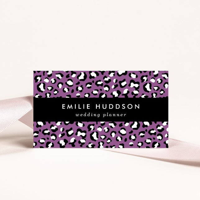 Leopard Pattern, Leopard Spots, Purple Leopard Business Card (Creator Uploaded)