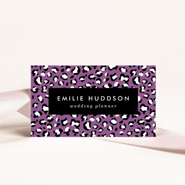 Leopard Pattern, Leopard Spots, Purple Leopard Business Card (Creator Uploaded)