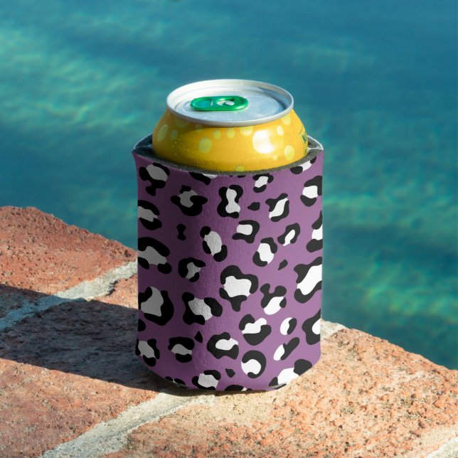 Leopard Pattern, Leopard Spots, Purple Leopard Can Cooler (In Situ Pool)