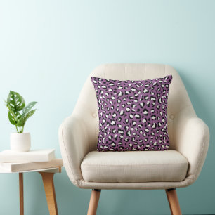 Leopard Pattern, Leopard Spots, Purple Leopard Cushion