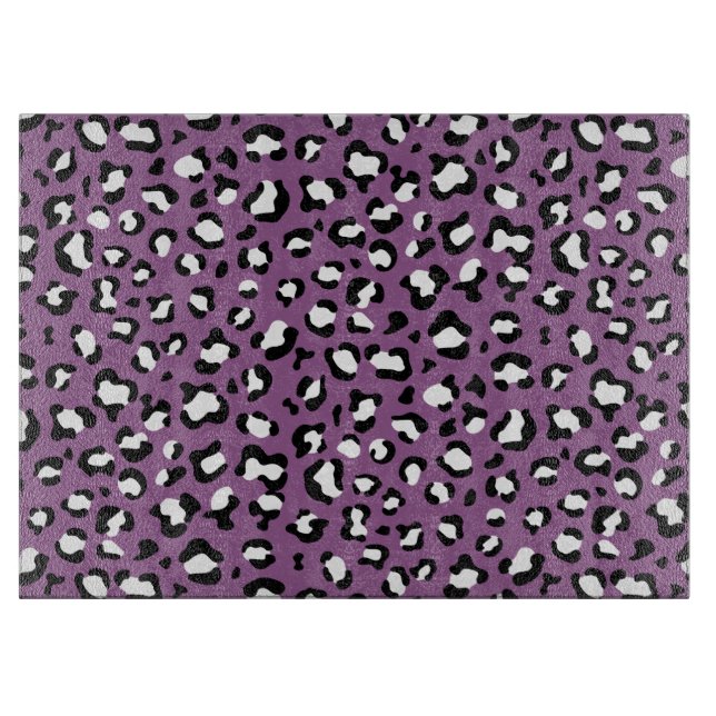 Leopard Pattern, Leopard Spots, Purple Leopard Cutting Board (Front)
