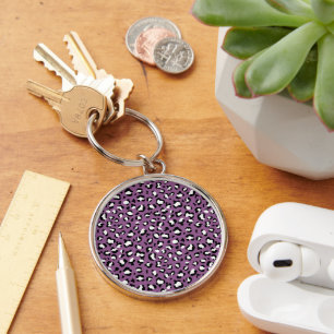 Leopard Pattern, Leopard Spots, Purple Leopard Key Ring