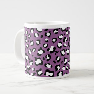 Leopard Pattern, Leopard Spots, Purple Leopard Large Coffee Mug