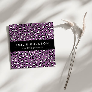 Leopard Pattern, Leopard Spots, Purple Leopard Square Business Card