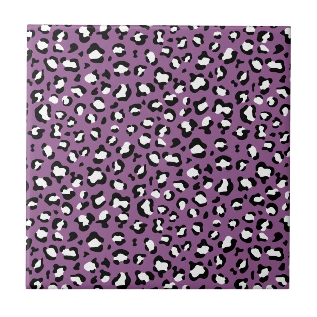 Leopard Pattern, Leopard Spots, Purple Leopard Tile (Front)