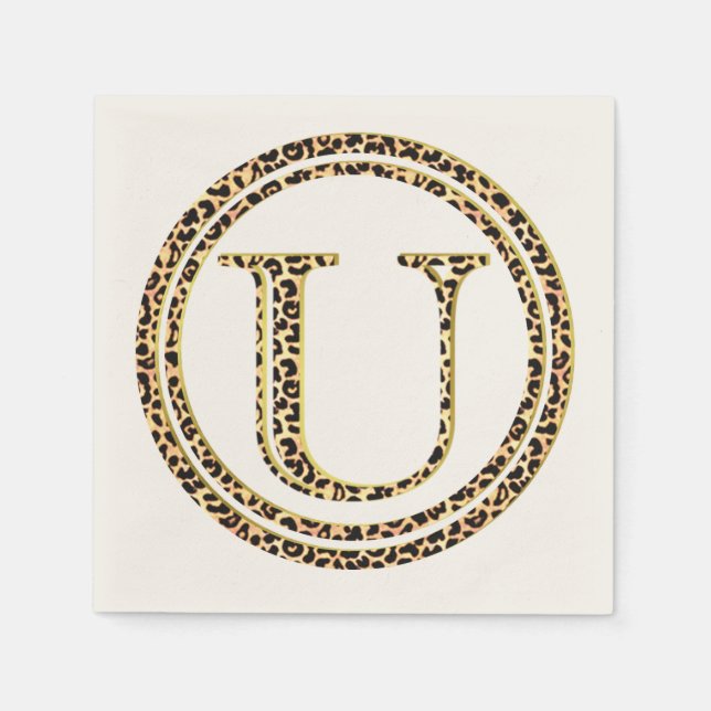Leopard Pattern Letter "U" Napkin (Front)