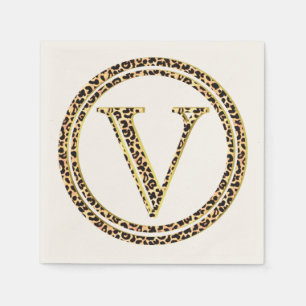 Leopard Pattern Letter "V" Napkin