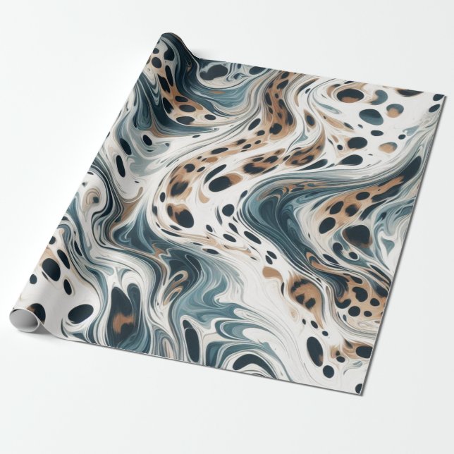 Leopard Pattern Milky Way  Wrapping Paper (Unrolled)