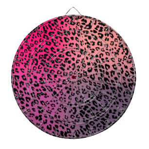 Leopard Pattern on Colourful Backdrop Dartboard