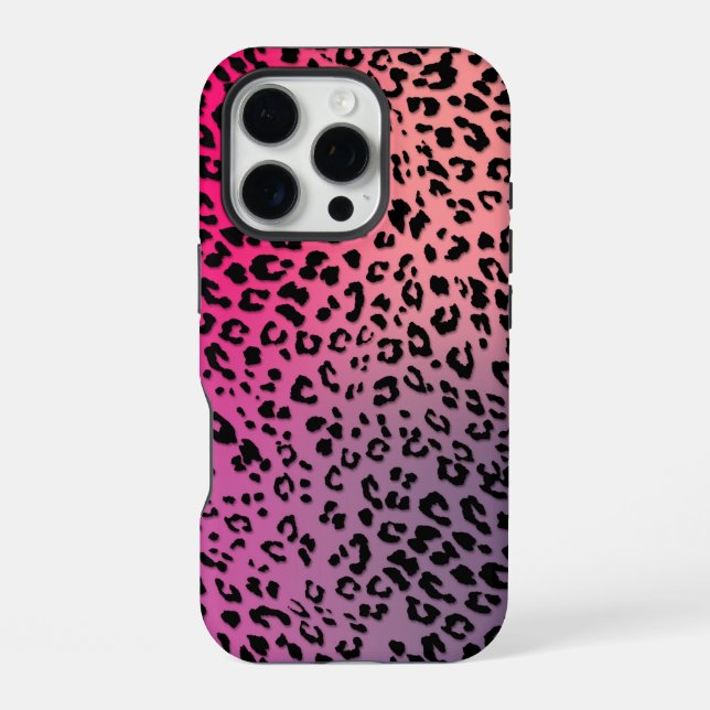 Leopard Pattern on Colourful Backdrop iPhone Case (Back)