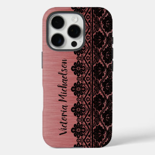 Leopard Pattern on Pink iPhone 16 Pro Case