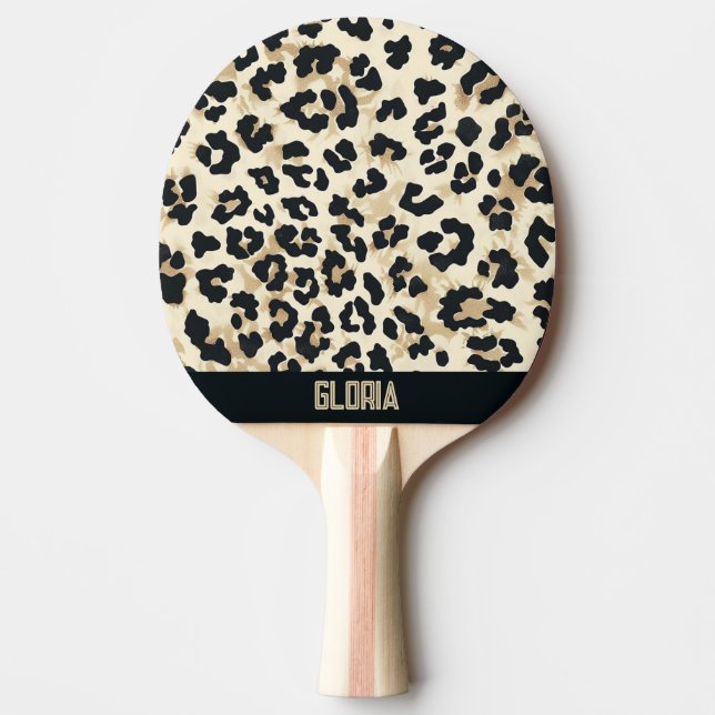 Leopard Pattern Ping Pong Paddle (Front)