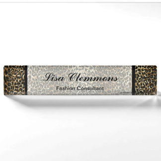 Leopard Pattern Print Nameplate