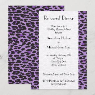 Leopard Pattern, Purple Leopard, Rehearsal Dinner Invitation