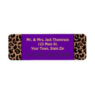 Leopard Pattern Purple Stripe Sweet 16