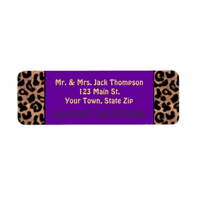 Leopard Pattern Purple Stripe Sweet 16 (Front)