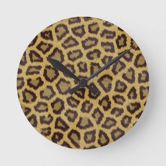 leopard pattern round clock (Front)