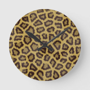leopard pattern round clock