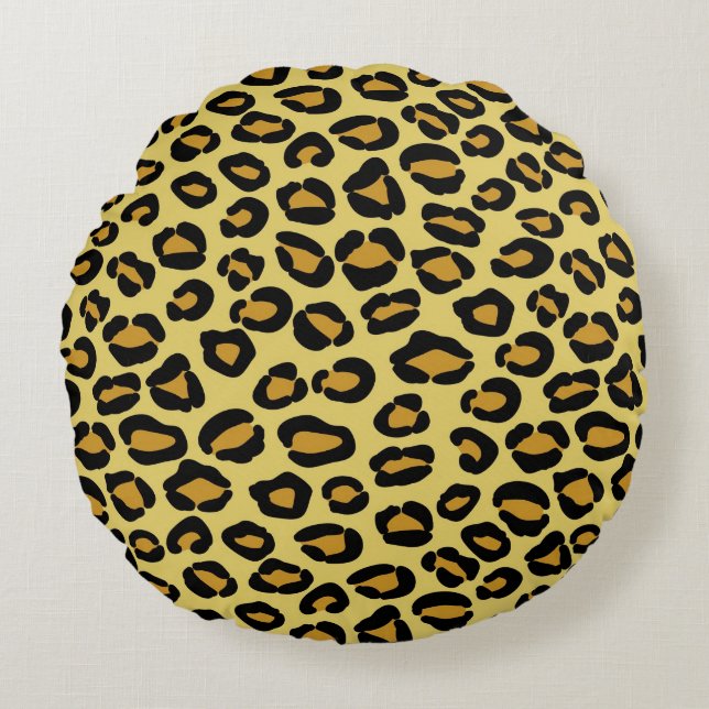 Leopard Pattern Round Cushion (Front)