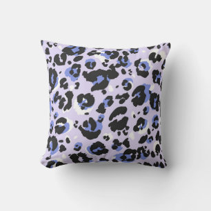 Leopard pattern seamless. Purple leo skin texture. Cushion