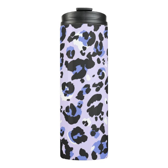 Leopard pattern seamless. Purple leo skin texture. Thermal Tumbler (Front)