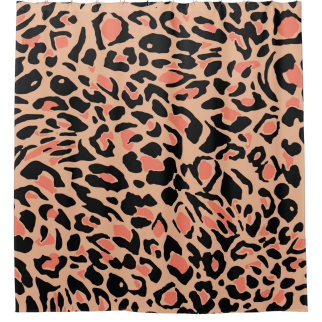 Leopard pattern shower curtain (Front)