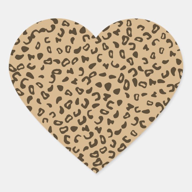 Leopard pattern skin texture design heart sticker (Front)