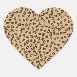 Leopard pattern skin texture design heart sticker