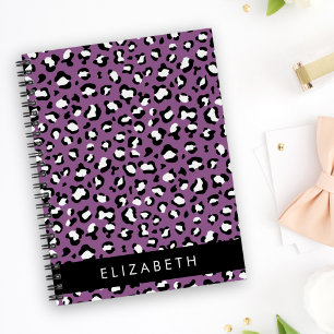Leopard Pattern, Spots, Purple Leopard, Your Name Planner