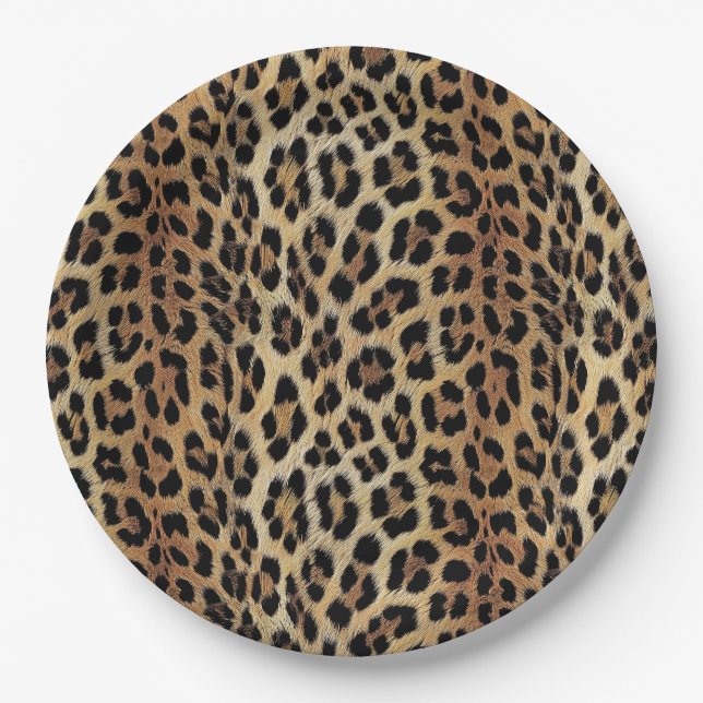 Leopard pattern, tiger, leopard skin, fashionable, paper plate (Front)