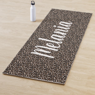 Leopard Pattern Your Text and Colour Yoga Mat