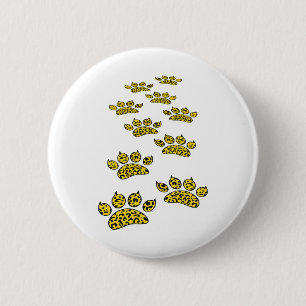 Leopard Paw Print 6 Cm Round Badge