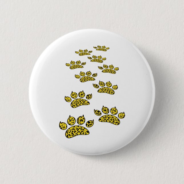 Leopard Paw Print 6 Cm Round Badge (Front)