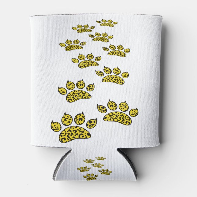 Leopard Paw Print Can Cooler (Front)