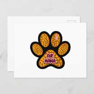 Leopard Paw Print Fur Mama Dog Cat Lovers Postcard