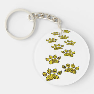 Leopard Paw Print Key Ring