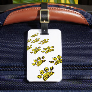 Leopard Paw Print Luggage Tag