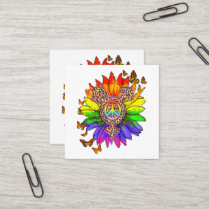Leopard Pe Sign LGBT Pride Month Square Business Card