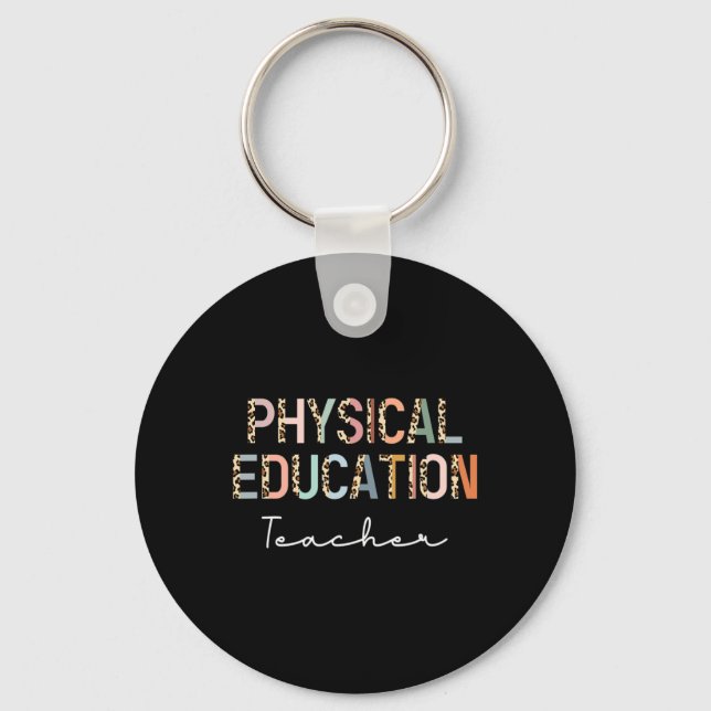 Leopard Pe Teacher Ck To School Physical Education Key Ring (Front)