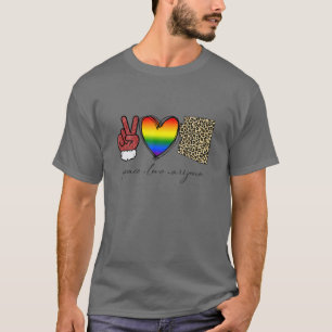 Leopard Peace Love Arizona Heart LGBT Pride Christ T-Shirt