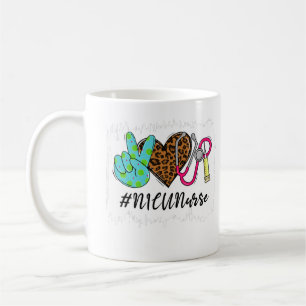 Leopard Peace Love NICU Nurse Stethoscope School N Coffee Mug