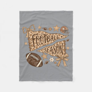 Leopard Pennant Flag Football Season Touchdown Fleece Blanket