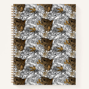 Leopard & Peonies Pattern Notebook