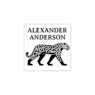 Leopard Personalise Rubber Stamp