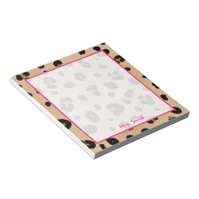 Leopard Personalised Notepad (Angled)