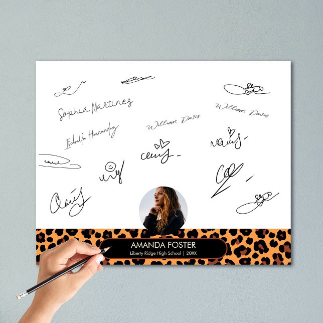 Leopard Photo Graduation Party Signing Guest  (Creator Uploaded)