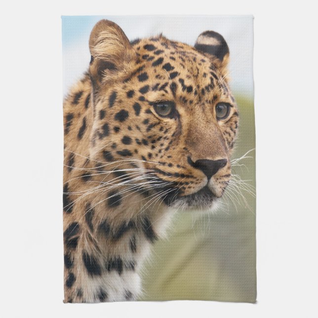 Leopard Photo Tea Towel (Vertical)