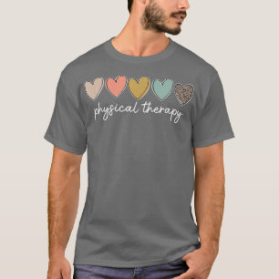 Leopard Physical Therapy Heart Love PT Therapist M T-Shirt