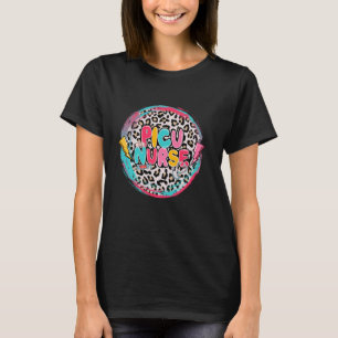 Leopard PICU Nurse Crew Nurse Nursing Appreciation T-Shirt